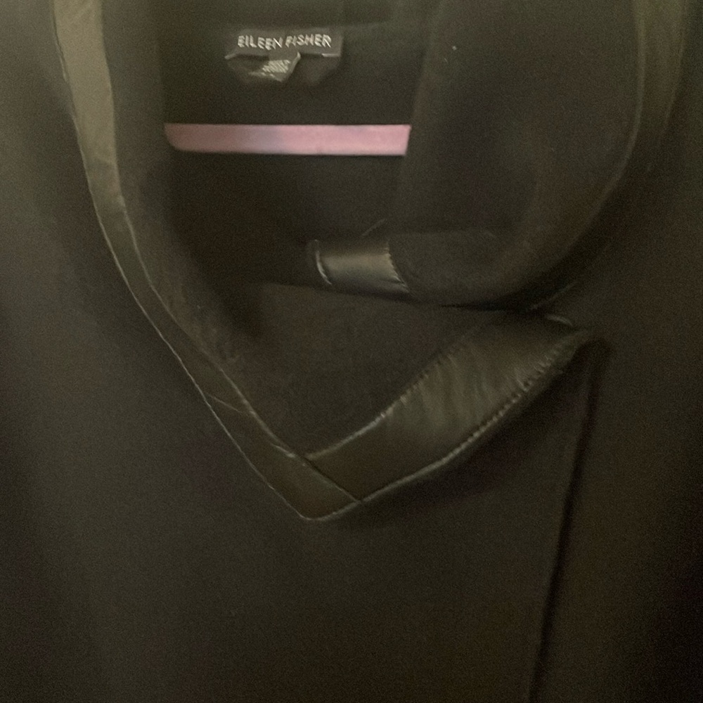 Black Eileen Fisher Wool Coat - Picture 7 of 12